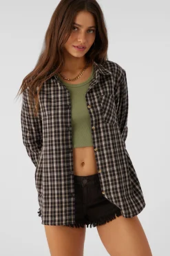 Women O’Neill Tops<LOGAN FLANNEL RELAXED FIT SHIRT
