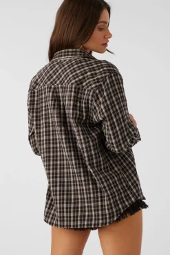 Women O’Neill Tops<LOGAN FLANNEL RELAXED FIT SHIRT