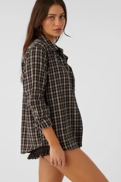 Women O’Neill Tops<LOGAN FLANNEL RELAXED FIT SHIRT