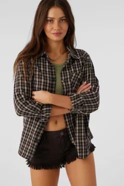 Women O’Neill Tops<LOGAN FLANNEL RELAXED FIT SHIRT