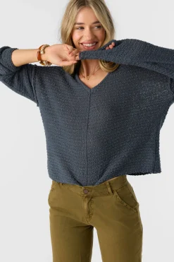Women O’Neill Sweaters, Hoodies & Fleece<MARINA COTTON SLUB V-NECK SWEATER