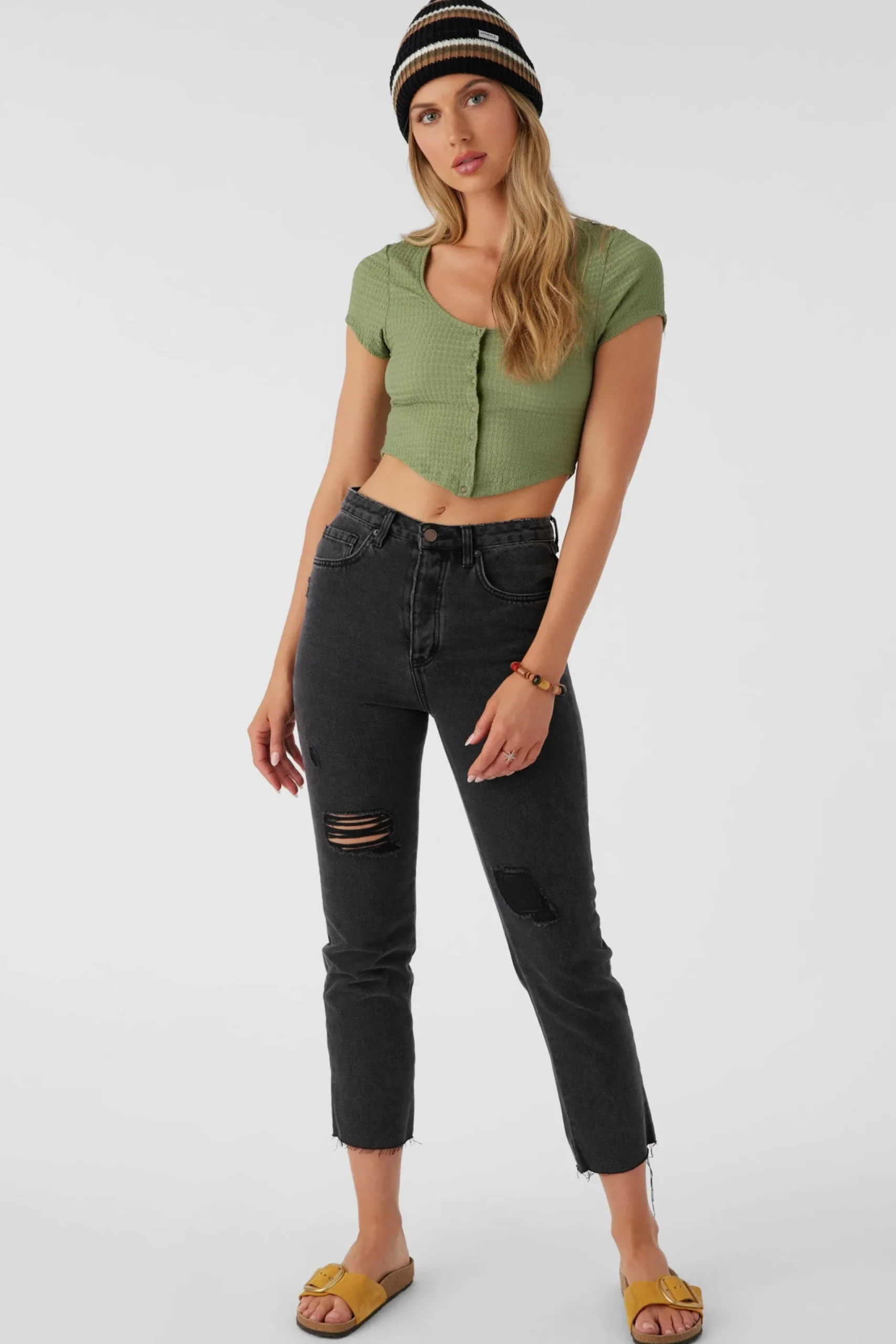 Women O’Neill Tops<MARLENA TEXTURED KNIT CROP TOP