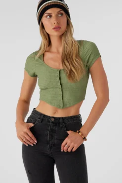 Women O’Neill Tops<MARLENA TEXTURED KNIT CROP TOP