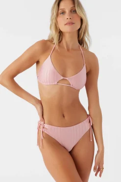 Women O’Neill Halter|Bikini Tops<MIZI METALLIC RIB MADRID CUTOUT BRALETTE TOP