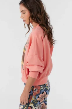 Women O’Neill Graphic Tees & Tanks<MOMENT CREW NECK CROPPED FLEECE
