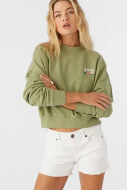 Women O’Neill Sweaters, Hoodies & Fleece<MOMENT CREW NECK CROPPED FLEECE