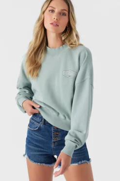 Women O’Neill Graphic Tees & Tanks<MOMENT CREW NECK CROPPED FLEECE