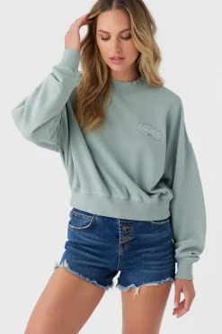 Women O’Neill Graphic Tees & Tanks<MOMENT CREW NECK CROPPED FLEECE