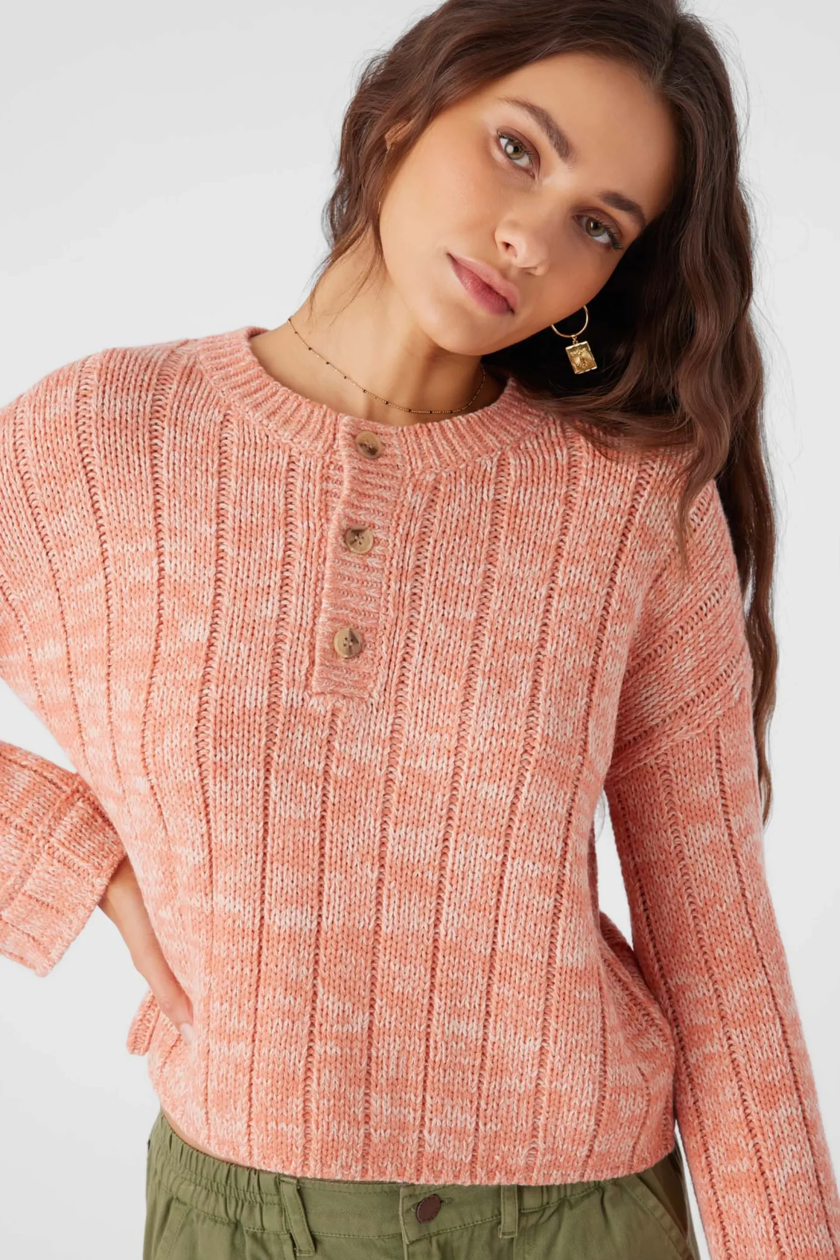 Women O’Neill Sweaters, Hoodies & Fleece<OCEANFRONT HENLEY LONG SLEEVE SWEATER