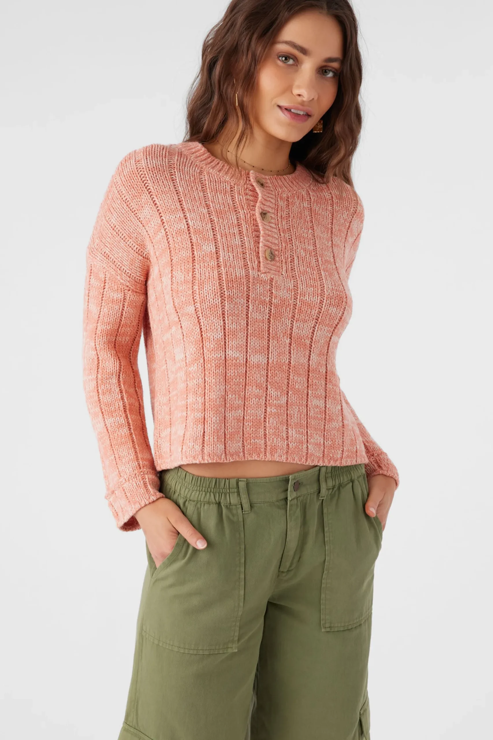 Women O’Neill Sweaters, Hoodies & Fleece<OCEANFRONT HENLEY LONG SLEEVE SWEATER