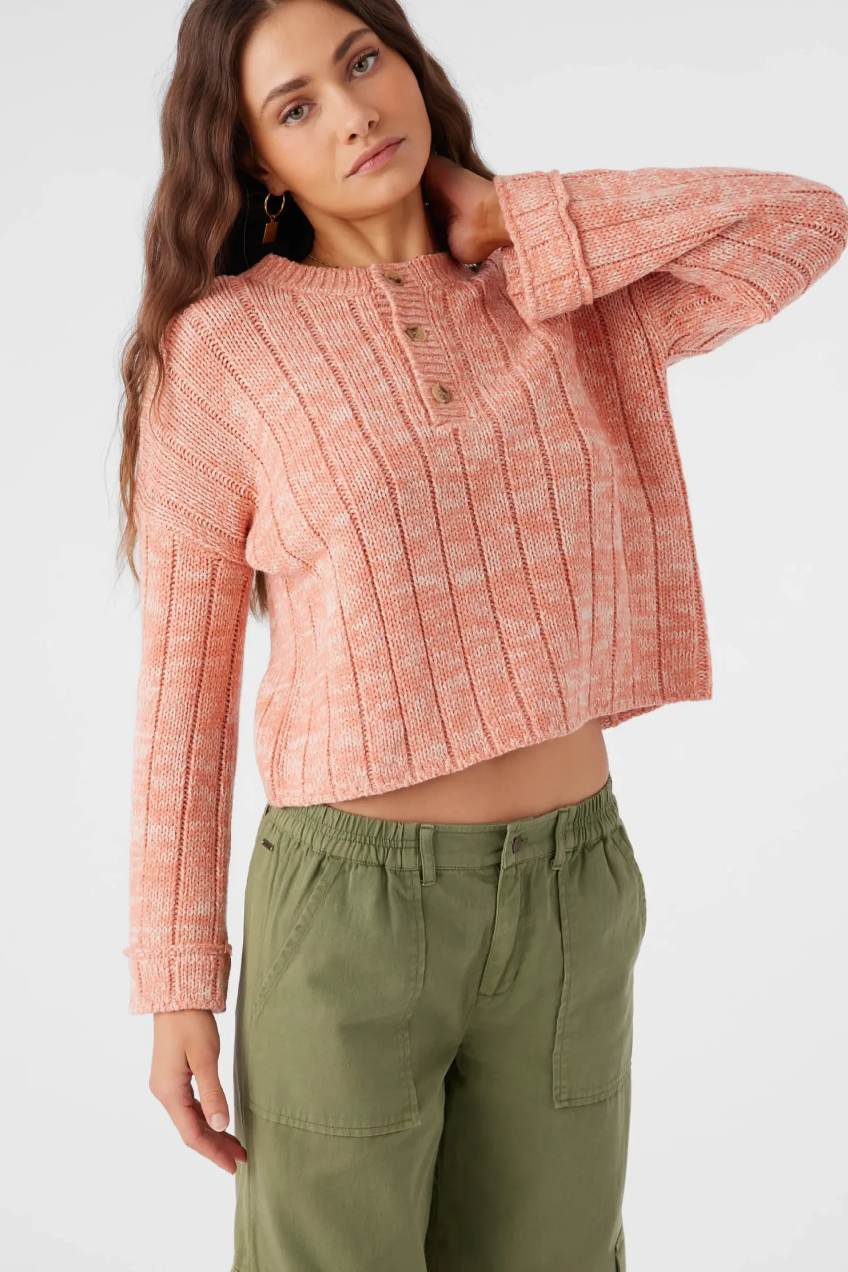 Women O’Neill Sweaters, Hoodies & Fleece<OCEANFRONT HENLEY LONG SLEEVE SWEATER