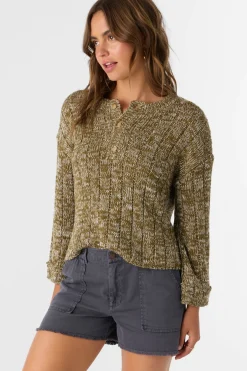 Women O’Neill Sweaters, Hoodies & Fleece<OCEANFRONT HENLEY LONG SLEEVE SWEATER