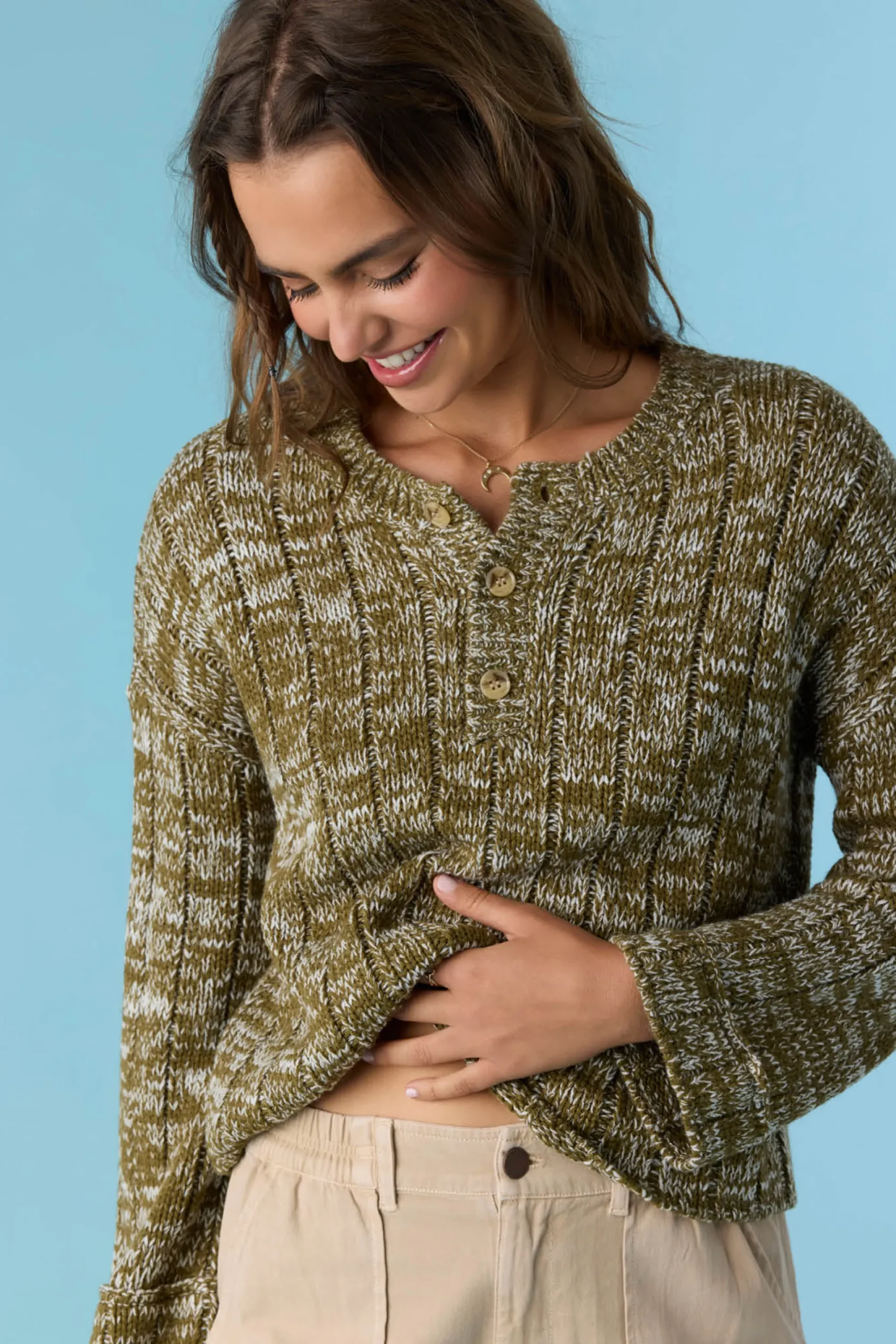 Women O’Neill Sweaters, Hoodies & Fleece<OCEANFRONT HENLEY LONG SLEEVE SWEATER