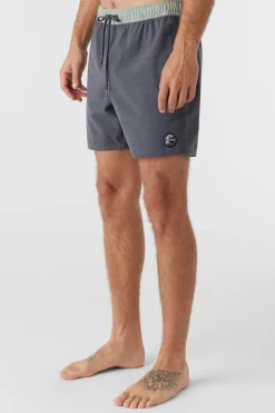 O’Neill Side Pockets<O'RIGINALS SOLID ELASTIC WAIST 16" SWIM TRUNKS