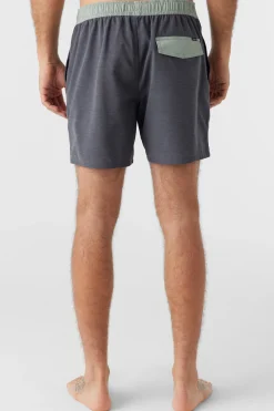 O’Neill Side Pockets<O'RIGINALS SOLID ELASTIC WAIST 16" SWIM TRUNKS
