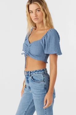 Women O’Neill Tops<POLLY TEXTURED KNIT CROP TOP