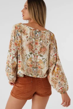 Women O’Neill Tops<RIVER SOFIA FLORAL LONG SLEEVE TOP