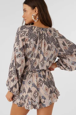 Women O’Neill Jumpsuits & Rompers<SCARLETTE PALMER PRINT LONG SLEEVE ROMPER