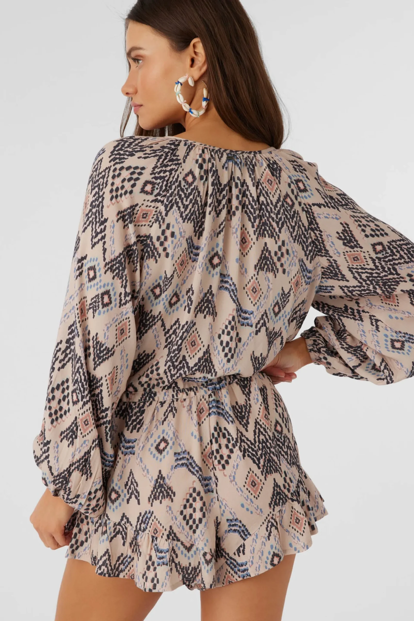 Women O’Neill Jumpsuits & Rompers<SCARLETTE PALMER PRINT LONG SLEEVE ROMPER