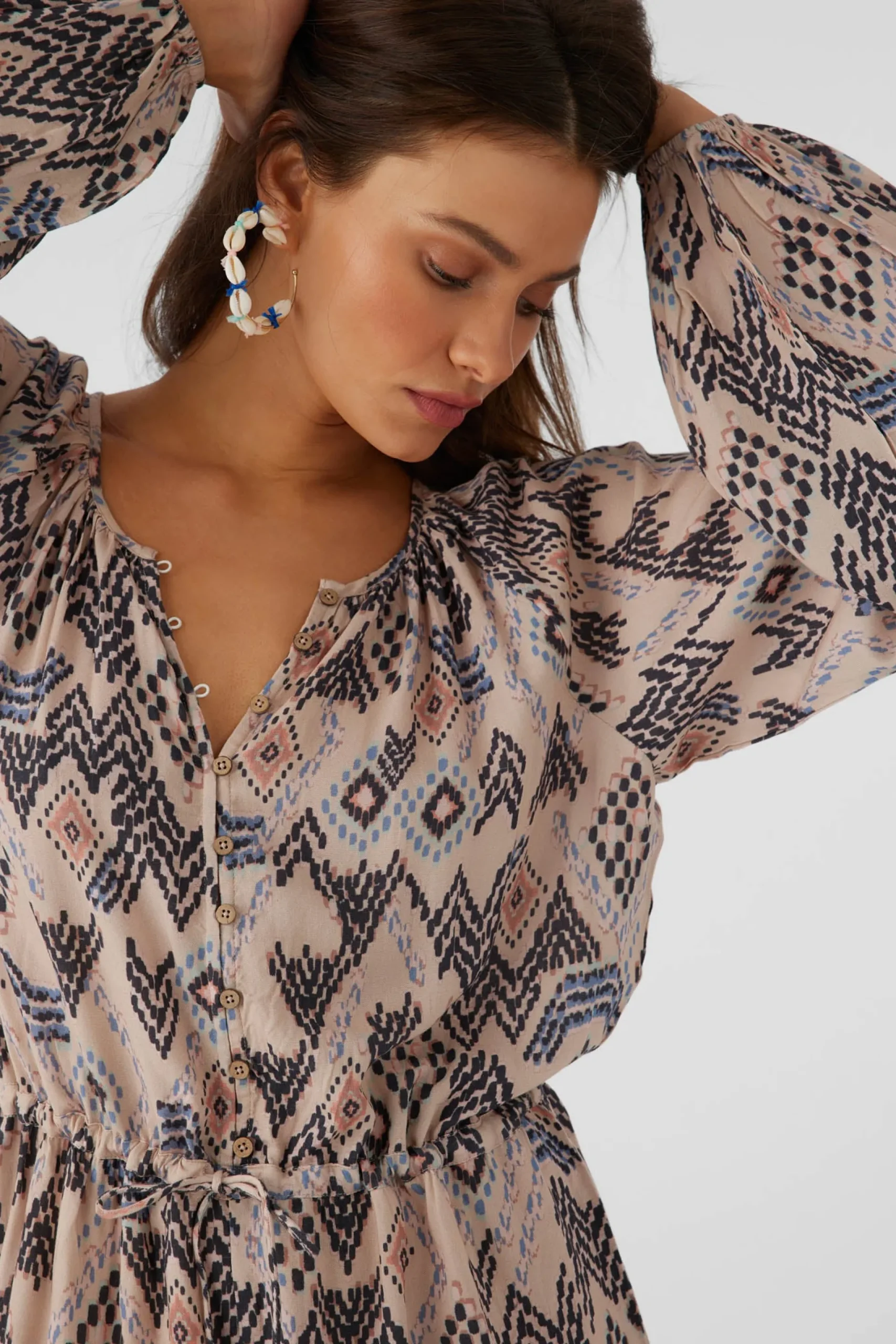 Women O’Neill Jumpsuits & Rompers<SCARLETTE PALMER PRINT LONG SLEEVE ROMPER