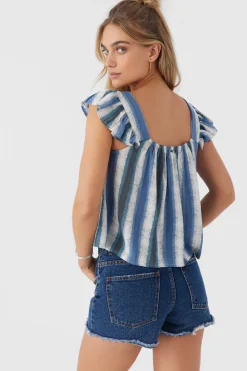 Women O’Neill Tops<SYNDIE FADE STRIPE RUFFLE SLEEVE TOP