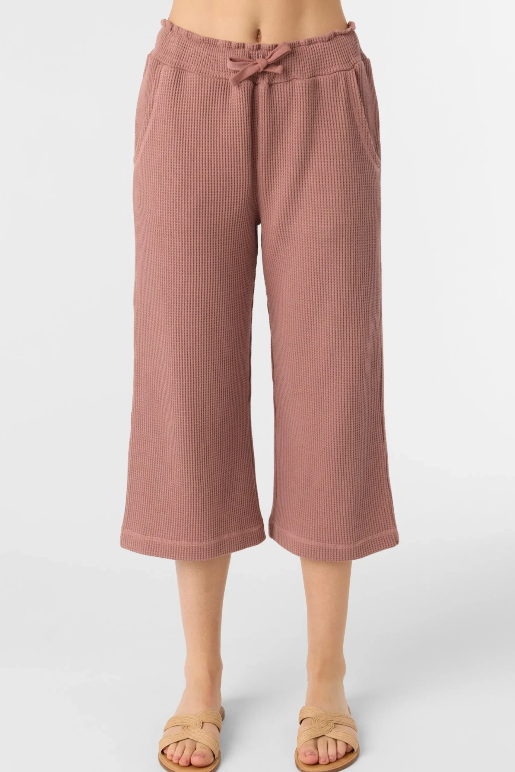 Women O’Neill Bottoms<TOUR WAFFLE KNIT CROPPED LOUNGE PANTS