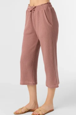 Women O’Neill Bottoms<TOUR WAFFLE KNIT CROPPED LOUNGE PANTS