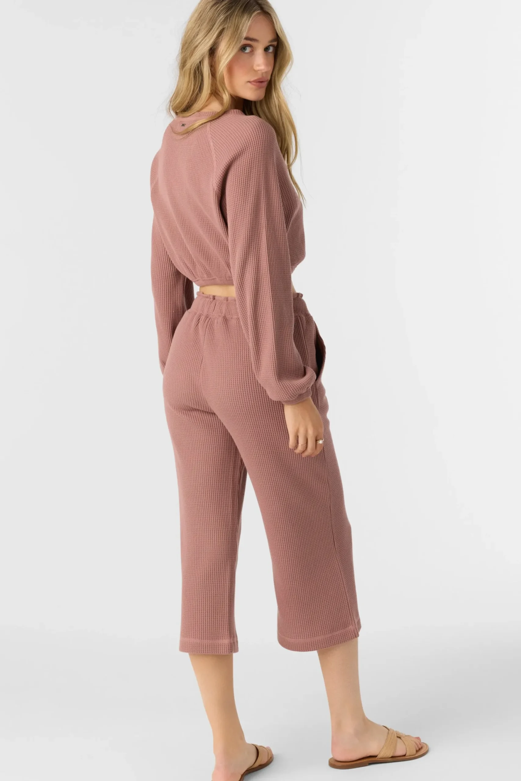 Women O’Neill Bottoms<TOUR WAFFLE KNIT CROPPED LOUNGE PANTS