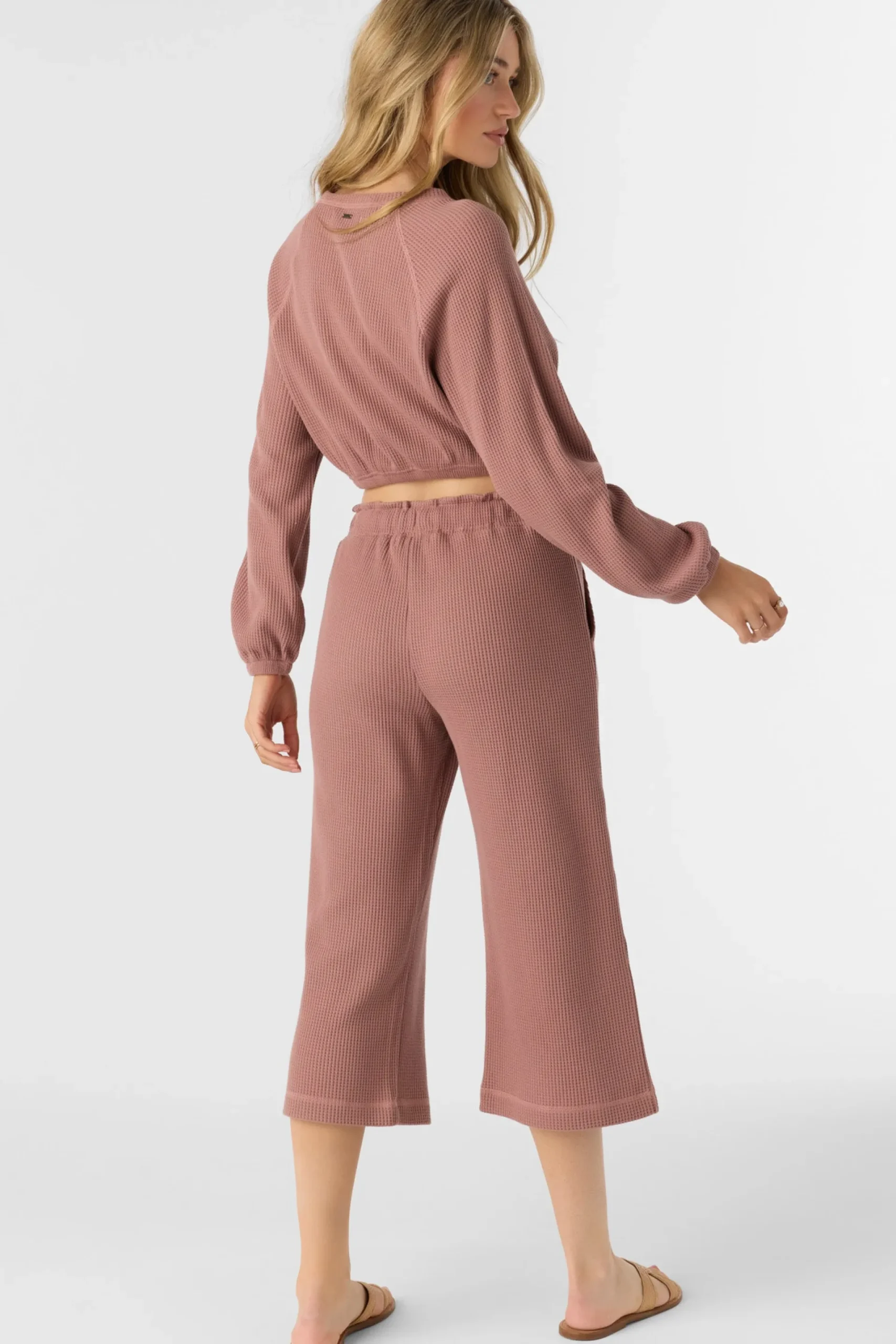 Women O’Neill Bottoms<TOUR WAFFLE KNIT CROPPED LOUNGE PANTS