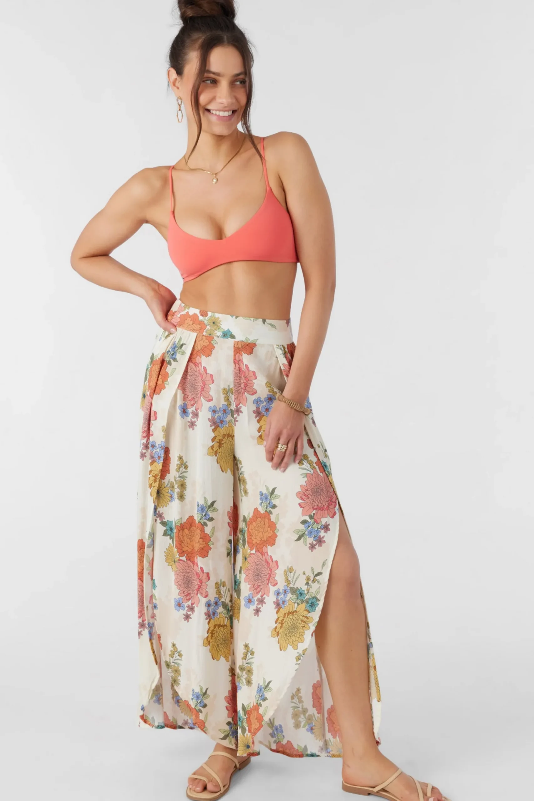 Women O’Neill Bottoms<TYMEA KALI FLORAL FLY AWAY BEACH PANTS