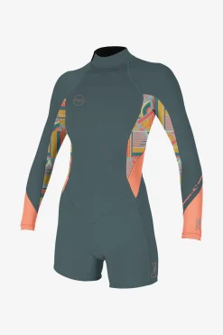 Women O’Neill Spring Suits<WOMEN'S BAHIA 2MM BACK ZIP L/S SPRING WETSUIT