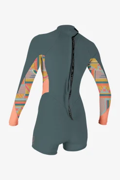 Women O’Neill Spring Suits<WOMEN'S BAHIA 2MM BACK ZIP L/S SPRING WETSUIT