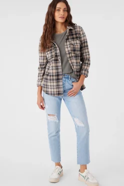 Women O’Neill Tops<ZUMA SUPERLEECE FLANNEL SHIRT