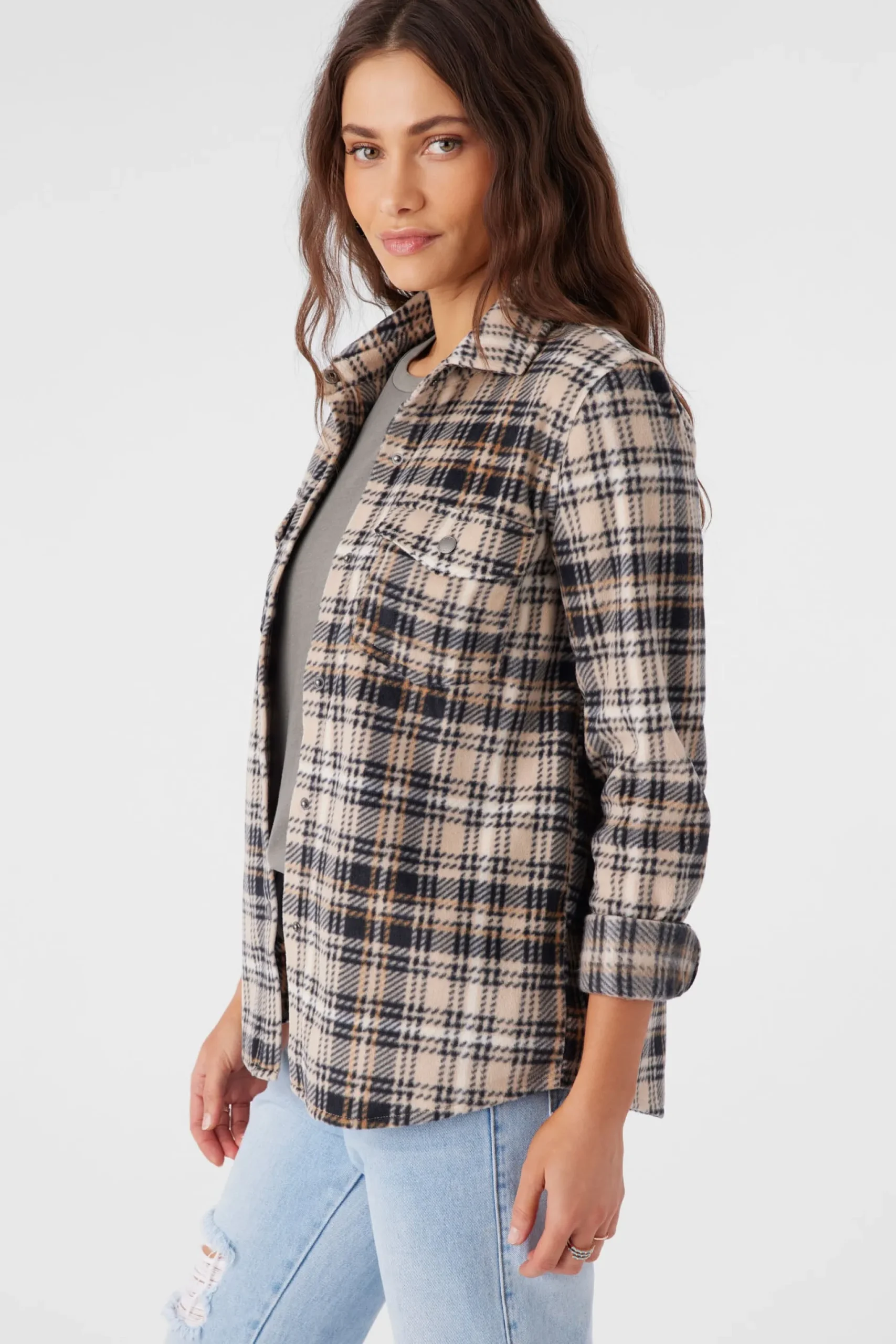 Women O’Neill Tops<ZUMA SUPERLEECE FLANNEL SHIRT